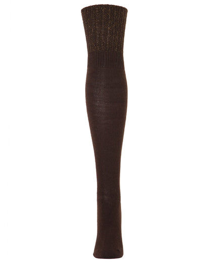 Ribbed Cuff Omni Cotton Blend Knee High Socks : Color: Camel