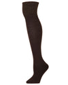 Ribbed Cuff Omni Cotton Blend Knee High Socks : Color: Brown
