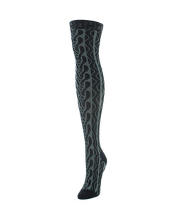 MeMoi Zipper Pattern Women's Over The Knee Sock