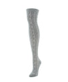 Zipper Pattern Women's Cotton Blend Over The Knee Sock : Color: Medium Gray Heather