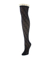 Women's Diamond Open Knit Over The Knee Socks : Color: Black