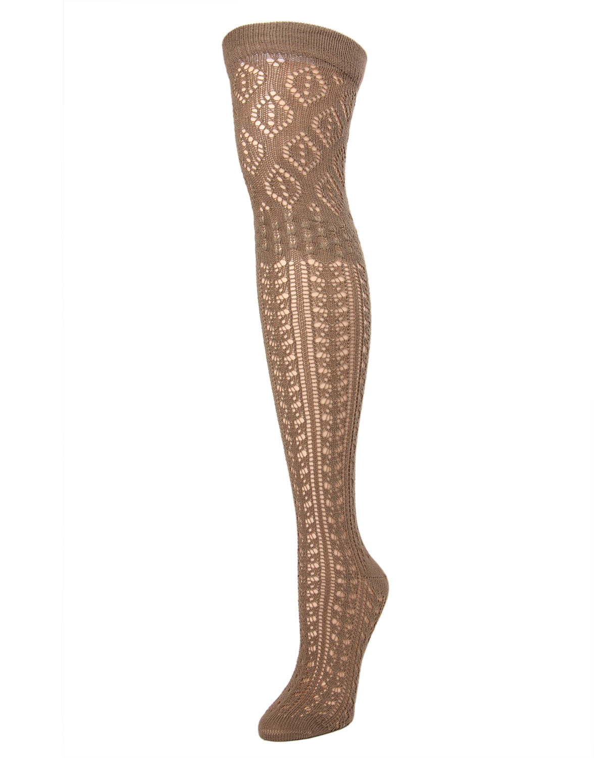 Women's Fret Mix Openwork Over the Knee Socks : Color: Fir Green
