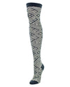 Checkers & Weaves Over The Knee Socks : Color: Black