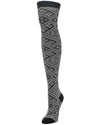 Checkers & Weaves Over The Knee Socks : Color: Dark Gray