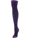 Checkers & Weaves Over The Knee Socks : Color: Imperial Purple