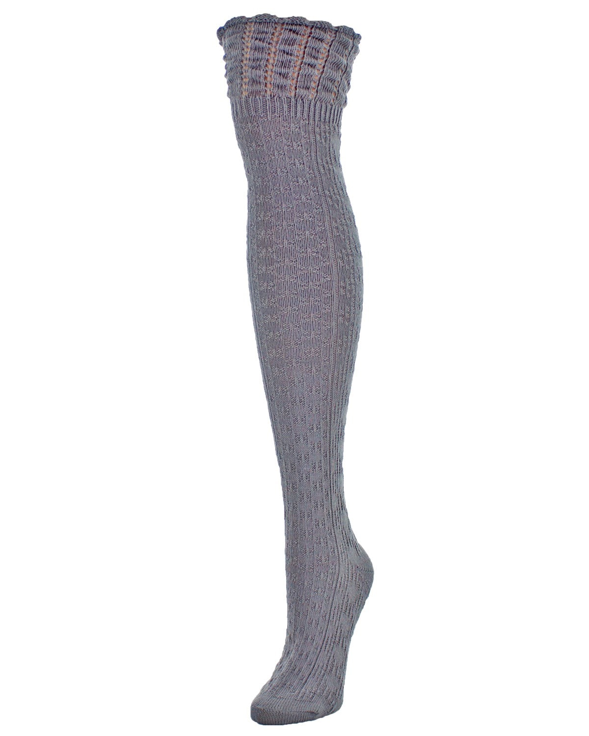 Honeycomb Bee Over The Knee Socks : Color: Medium Gray