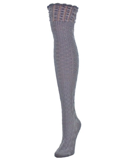 Honeycomb Bee Over The Knee Socks : Color: Medium Gray