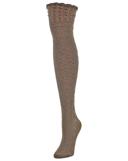 Honeycomb Bee Over The Knee Socks : Color: Taupe