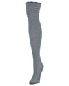 Fine Crosshatch Cotton Blend Over The Knee Socks : Color: Medium Gray Heather
