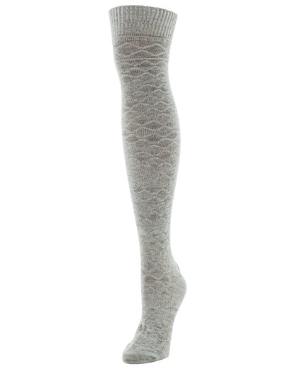 Crochet Mix Over The Knee Socks : Color: Light Gray Heather
