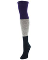 Three Tone Over The Knee Socks : Color: Blackberry Cordial