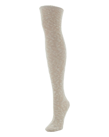 Women's Slub Cable Knit Over The Knee Socks : Color: Beige