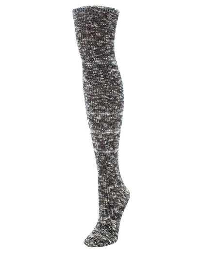 Women's Slub Cable Knit Over The Knee Socks : Color: Black