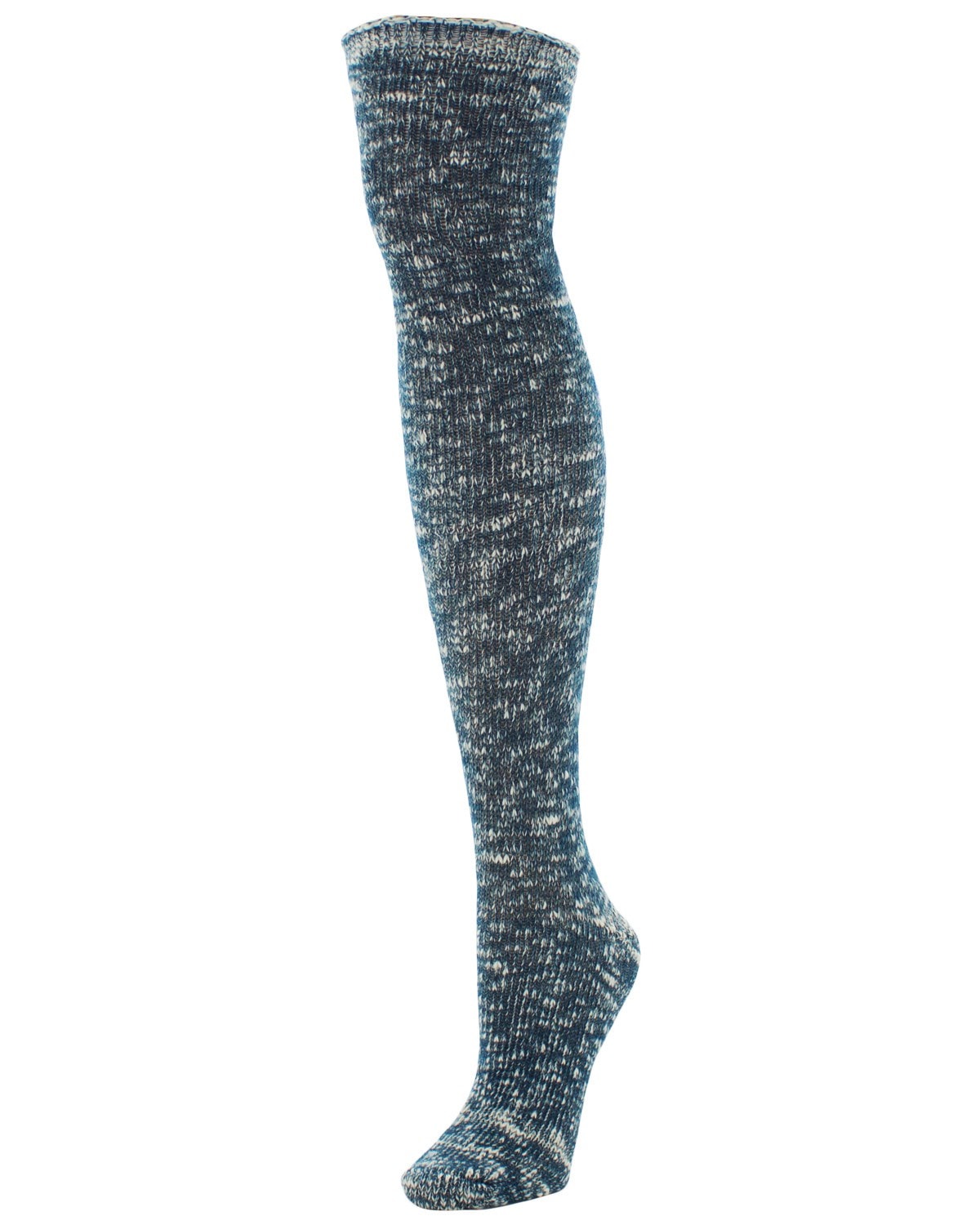 Women's Slub Cable Knit Over The Knee Socks : Color: Legion Blue