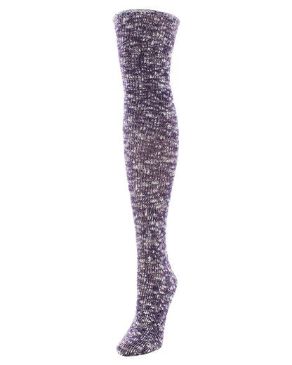 Women's Slub Cable Knit Over The Knee Socks : Color: Blackberry Cordial