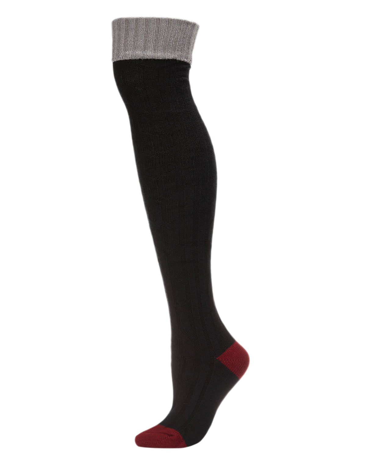 Women's Chain Mix Over The Knee Socks : Color: Black