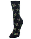 Pinecones Bamboo Blend Novelty Crew Socks : Color: Black