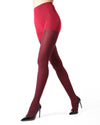 Chevron Textured Sweater Knit Tights : Color: Red