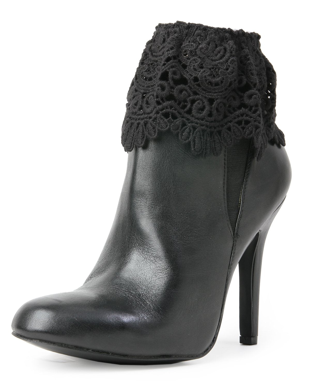 Mavia Lace Crochet Boot Toppers : Color: Black