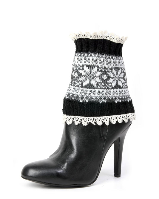 Prancer Fair Isle Boot Toppers : Color: Black