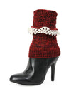 Icing Crochet Trim Knit Boot Topper : Color: Biking Red