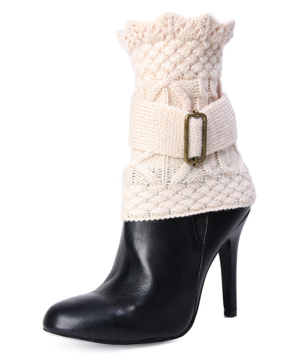 Comet Buckle Accent Boot Topper : Color: Ivory
