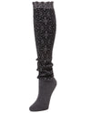 Chaleur Geometric Slouched Knee High Socks : Color: Dark Gray Heather