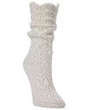 Shakar Scalloped Crochet Knit Boot Sock : Color: Ivory