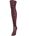 Fondant Crochet Stripe Over the Knee Boot Sock : Color: Eggplant