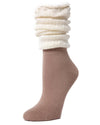 Linear Scrunch Cotton Blend Crew Socks : Color: Light Taupe Heather