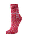Vivant Wild Static Boyfriend Cotton Blend Crew Socks : Color: RedPlum