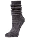 Joli Jeweltone Scrunched Cotton Blend Crew Socks : Color: Black
