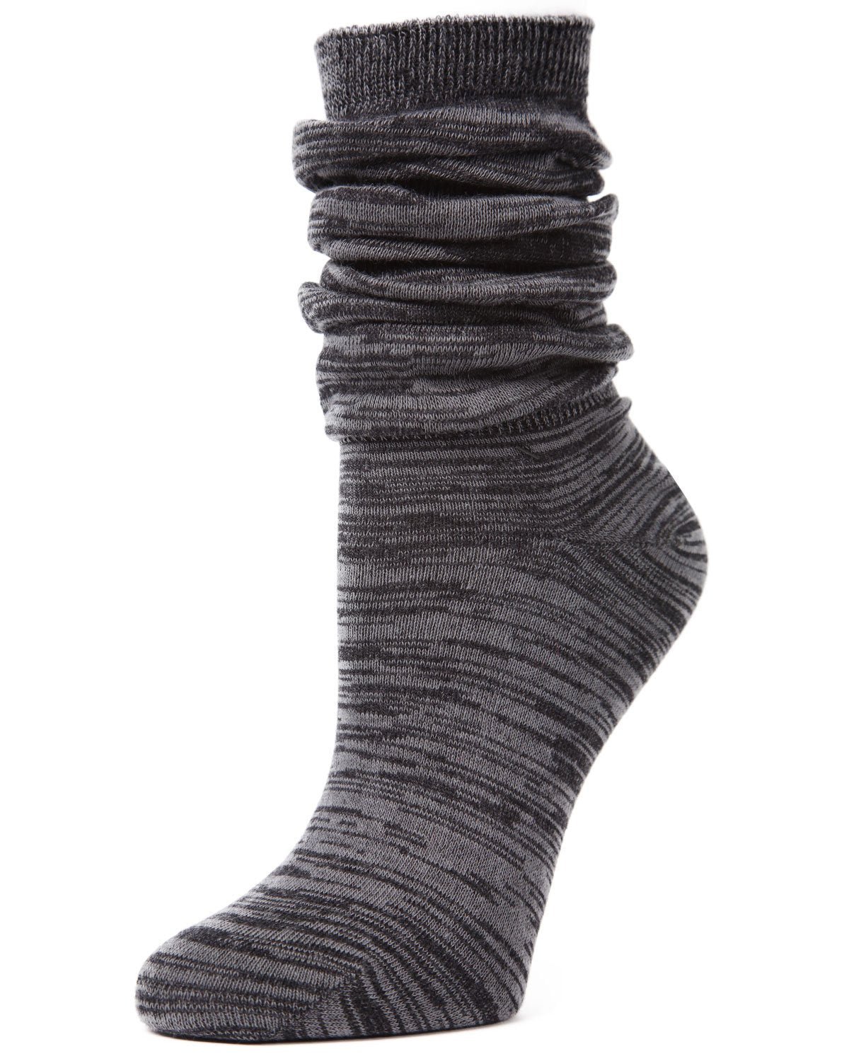 Joli Jeweltone Scrunched Cotton Blend Crew Socks : Color: Black