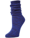 Joli Jeweltone Scrunched Cotton Blend Crew Socks : Color: Evening Blue