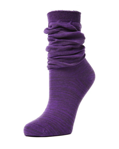 Joli Jeweltone Scrunched Cotton Blend Crew Socks : Color: Blackberry Cordial
