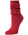 Joli Jeweltone Scrunched Cotton Blend Crew Socks : Color: Cabernet