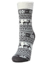Reindeer Dual Layer Lurex Crew Socks : Color: Charcoal Gray