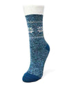 Snowflake Top Dual Layer Crew Sock : Color: Horizon Blue