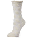 Laghetto Fuzzy Polka Dot Cotton Blend Crew Socks : Color: Winter White