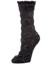 Laghetto Fuzzy Polka Dot Cotton Blend Crew Socks : Color: Black