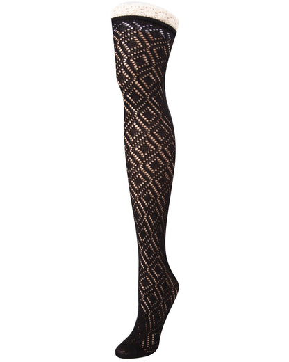 Moulin Crochet Combed Cotton Over the Knee Sock : Color: Black