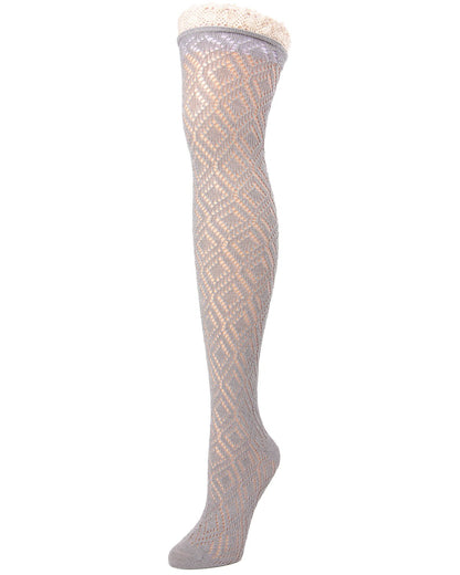 Moulin Crochet Combed Cotton Over the Knee Sock : Color: Medium Gray Heather