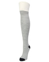 Wander Over the Knee Furry Cuffed Cotton Blend Sock : Color: Medium Gray Heather