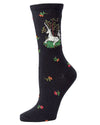 Unicorn Bamboo Blend Crew Socks : Color: Black
