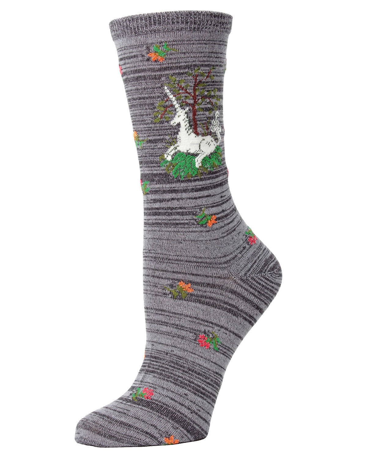 Unicorn Bamboo Blend Crew Socks : Color: Medium Gray Heather