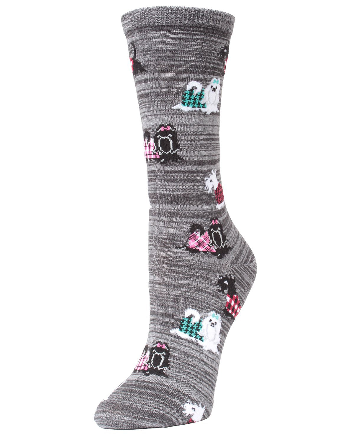 Fancy Dog Scottish & Yorkshire Terrier Bamboo Blend Crew Socks : Color: Asphalt