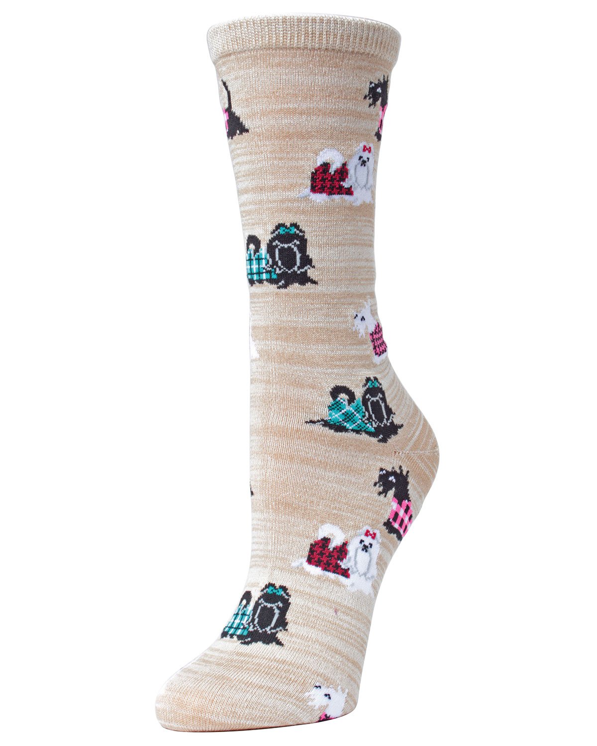 Fancy Dog Scottish & Yorkshire Terrier Bamboo Blend Crew Socks : Color: Crockery