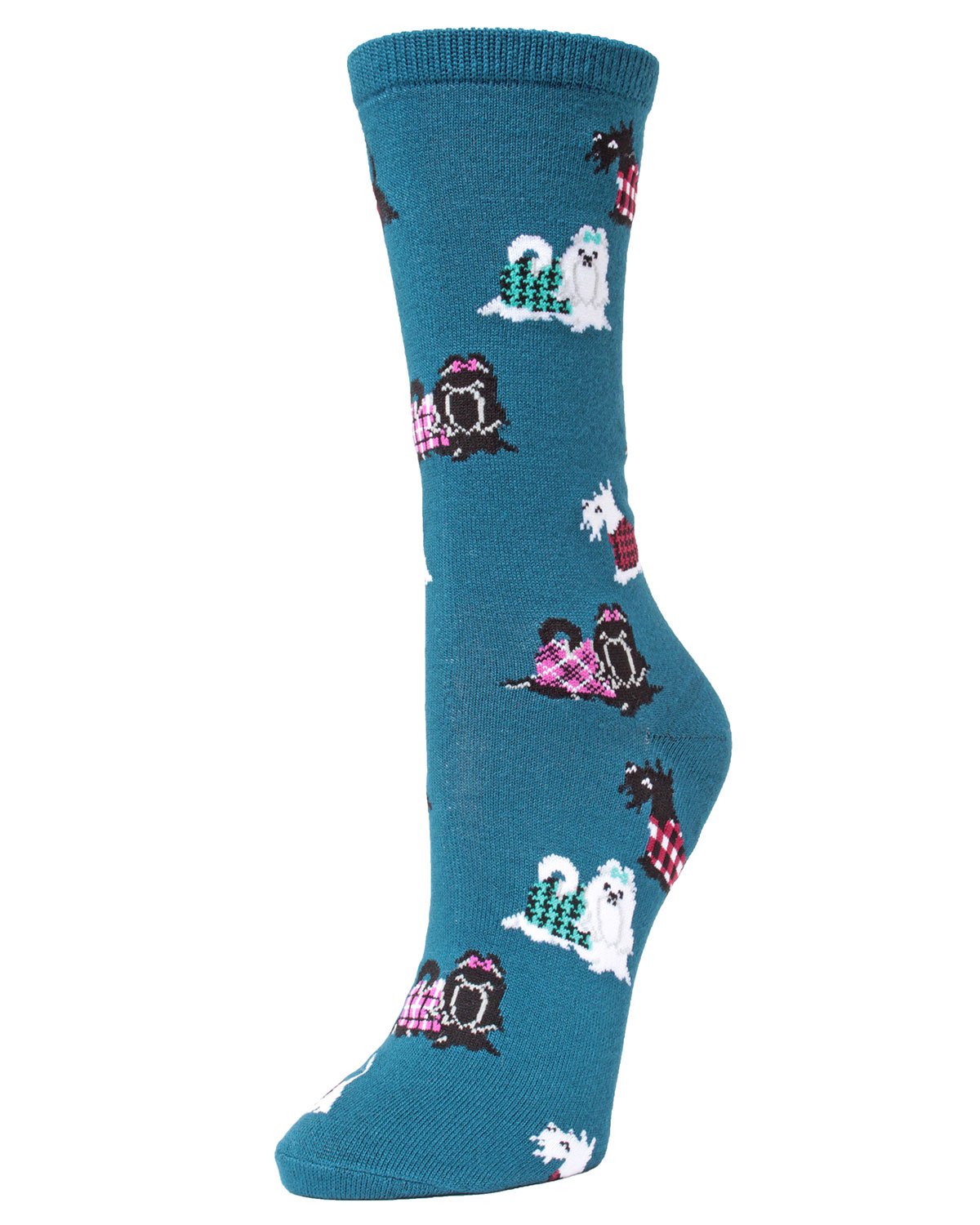 Fancy Dog Scottish & Yorkshire Terrier Bamboo Blend Crew Socks : Color: Legion Blue