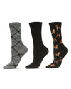 Women's 3 Pair Pack Beagle Bamboo Blend Crew Socks : Color: Black