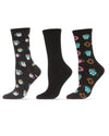 Donut Heaven Bamboo Blend Crew 3 Pair Pack : Color: Black